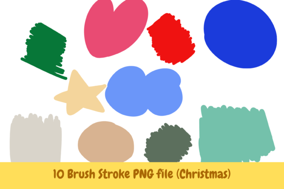 10 Brush Stroke Christmas Colorpaint Png