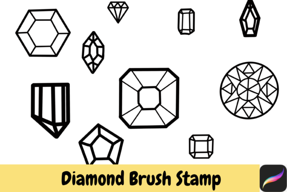 10 Diamond Procreate Brush Stamp Ipad