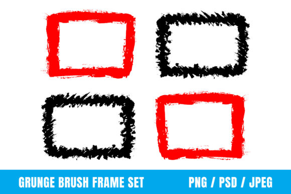 Dirty Brush Frame Set: Raw Texture for Design