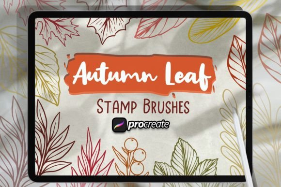 Enhancing Digital Art with the Auntum Leaves Brush Stamp Procreate Collection