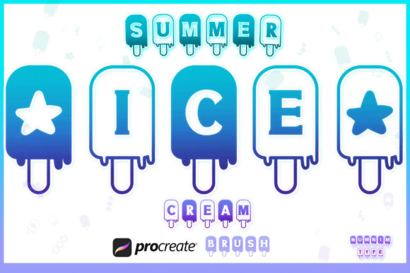 Procreate Brush Summer Ice Cream Letters