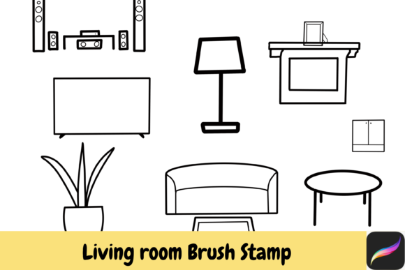 Reimagining Interior Design Workflows with Living Room Procreate Brush Stamps on iPad
