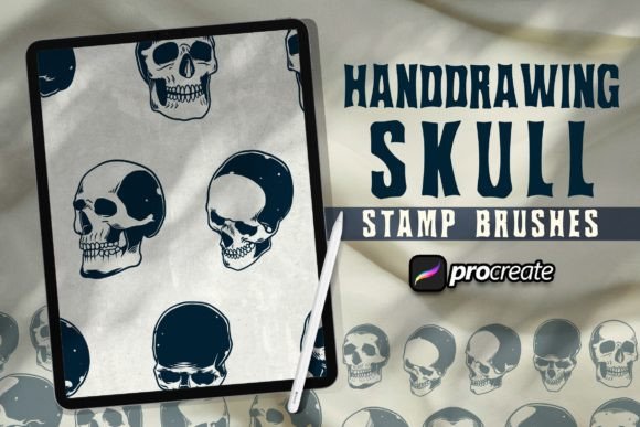 Strategic Visual Communication with Hand Drawing Skulls Brush Stamp
