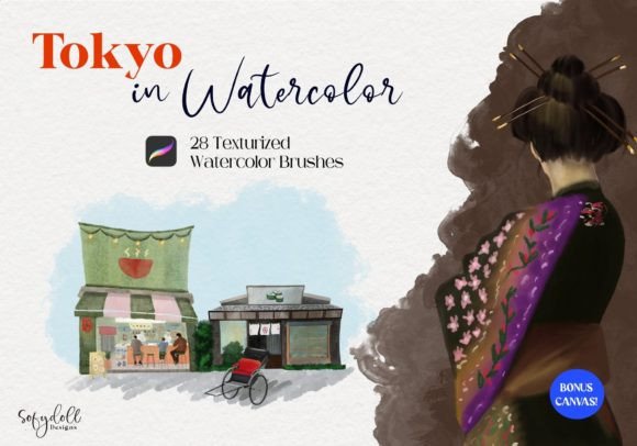 Tokyo in Watercolor: Elevating Digital Art with Authentic Washes