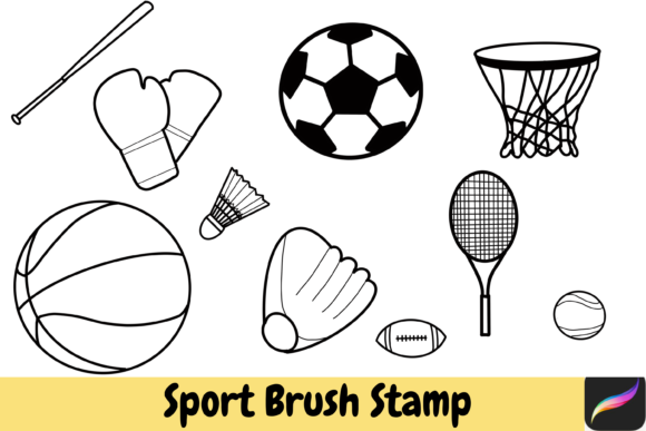 Unleashing Athletic Energy with Sport Procreate Hand Drawn Brush Stamps